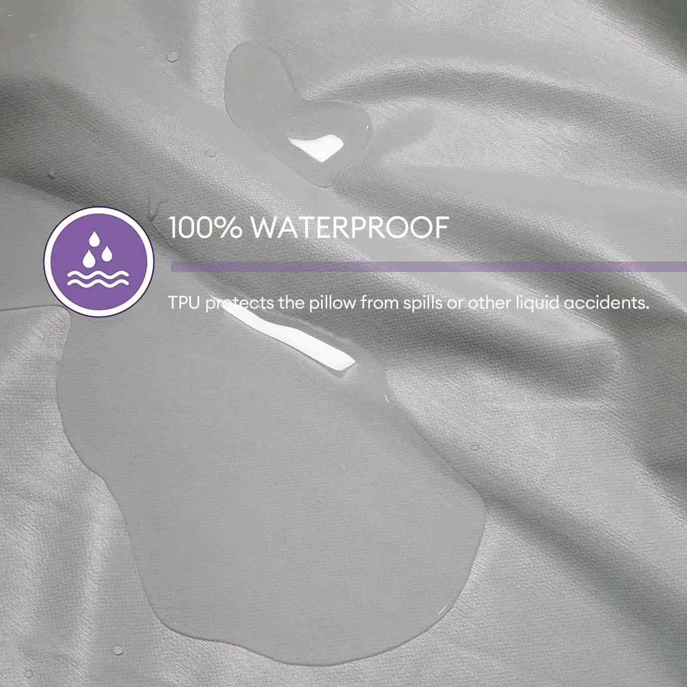 2pcs Grey Waterproof Pillow Protector Bedbug Proof Zipper Pillow Cover 50x70cm Washable & Anti Mites