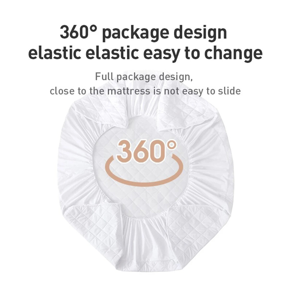 Luxury Waterproof Bed Mattress Cover – Breathable Fitted Sheet Protector in Gray & White – Multiple Sizes